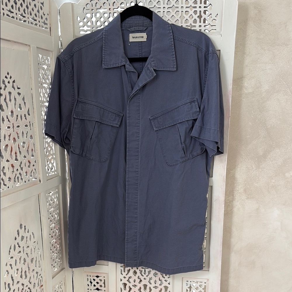 Taylor Stitch Indigo Short Sleeve Shirt - 42